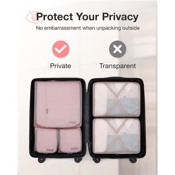 Keep Shape Packing Cubes for Travel, 6 Set Travel Cubes for Packing, Lightweight - Picture 3 of 7